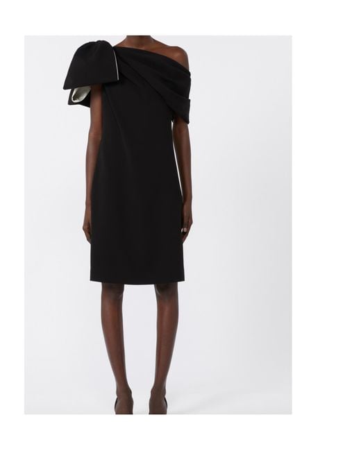 Max Mara Black Pianoforte Baldi Bow Detailed Mini Dress