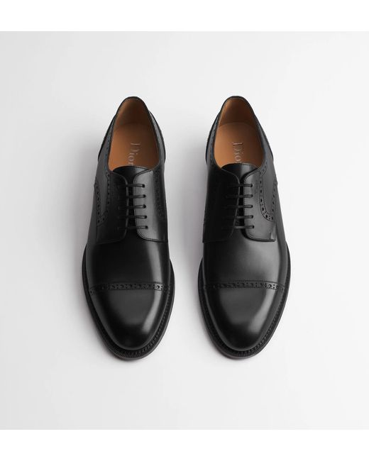 Dior Black Brogue Cap-Toe Oxford Shoes for men