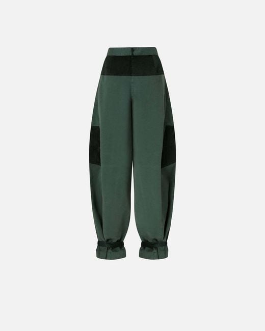 Pinko Green Panelled Belted Trousers