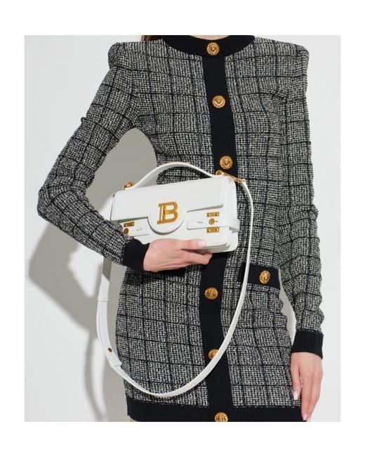 Balmain White B Buzz 24 Handbag