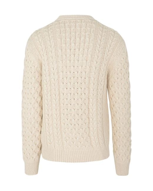 Givenchy White 4G Cable-Knit Sweater for men