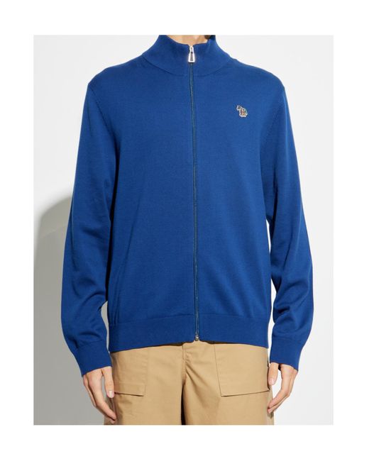 Paul Smith Blue Zebra-Motif Cardigan for men