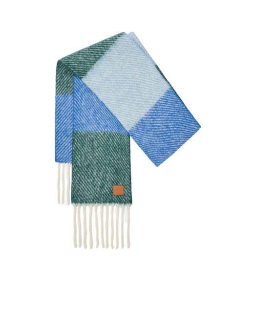 Loewe Blue Fringed Scarf