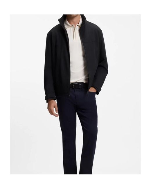 Boss White Zip-Fastening Regular-Fit Polo Shirt for men