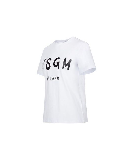 MSGM White Logo Details T-Shirt