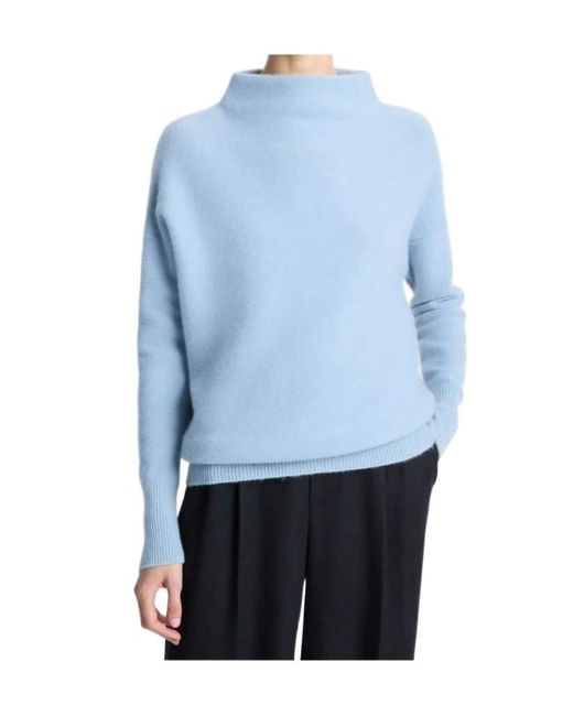Vince Blue Funnel-Neck Sweater