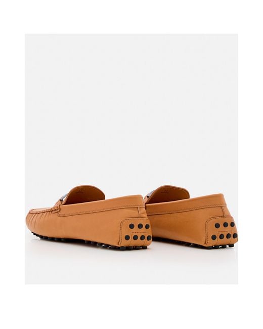 Tod's Brown Gommino Almond Toe Loafers for men