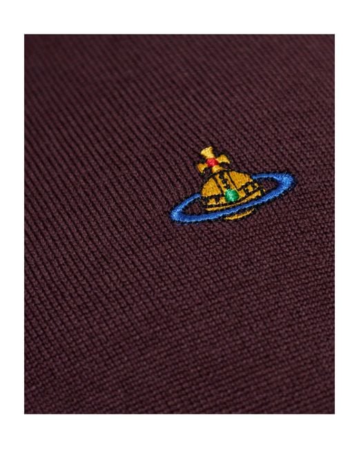 Vivienne Westwood Purple Long-Sleeved Knitted Polo Shirt for men