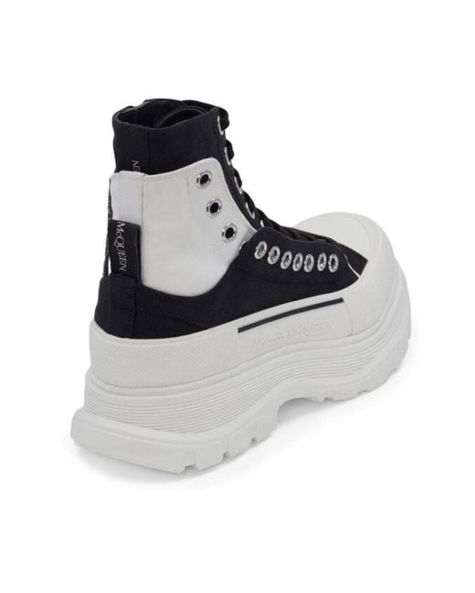 McQueen Black Tread Slick High-Top Sneakers for men
