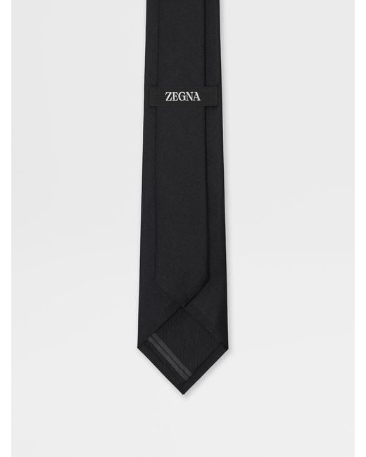 Zegna Black Pointed Tie for men