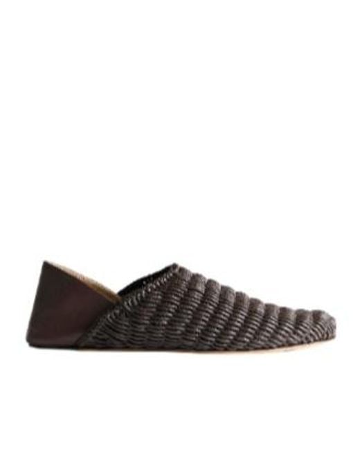 J.W. Anderson Brown Woven-Leather Mules for men