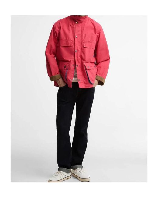 Barbour Red X Paul Smith Contrast-Collar Jacket for men