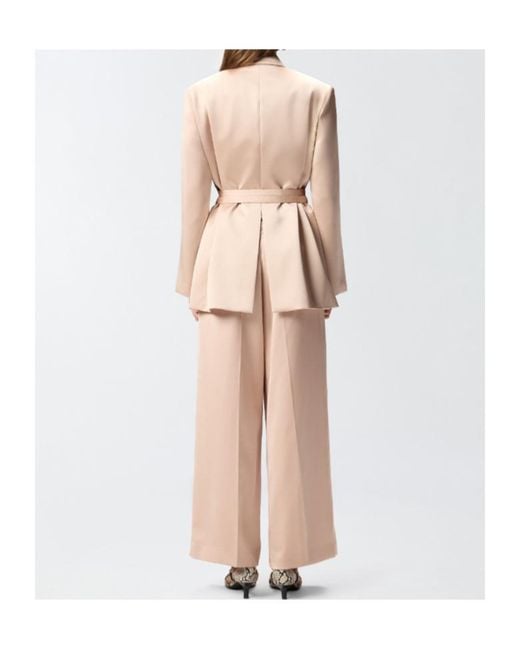 Pinko Pink Long Sleeve Tie-Belt Jacket