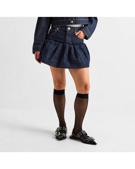 Ganni Blue Short Bubble Skirt