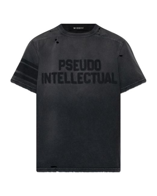 M I S B H V Black Pseudo Intellectual T-Shirt