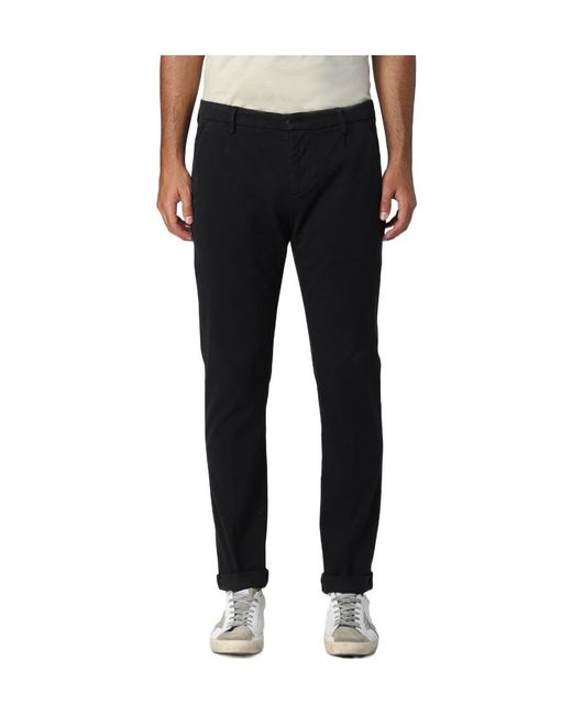 Dondup Black Logo Trousers for men