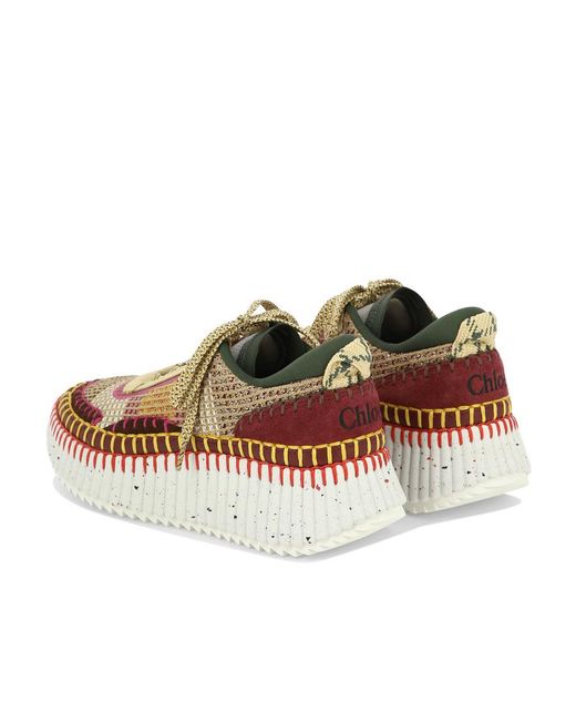 Chloé Brown Chloé Lower-Impact Mesh Nama Sneakers