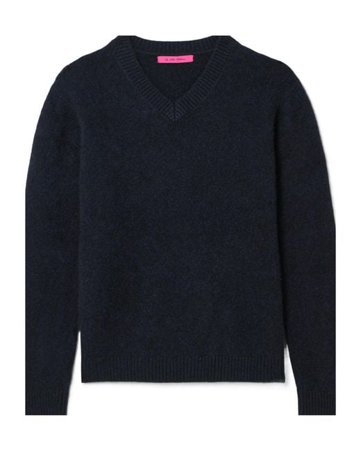 The Elder Statesman Blue Brushed Cashmere Sweater