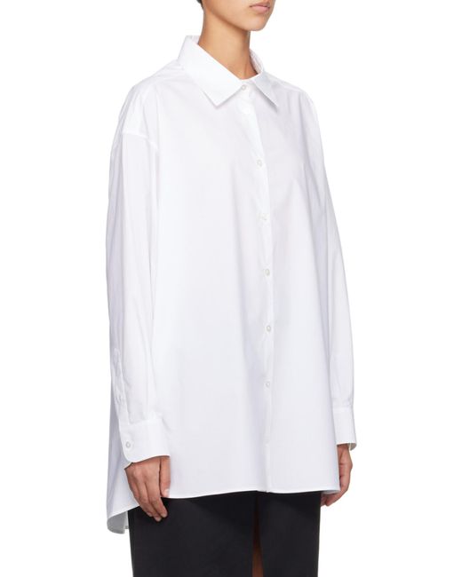 The Row White Luka Curved Hem Shirt