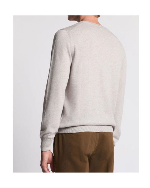 Fay White Round Neck Wool Jumper for men