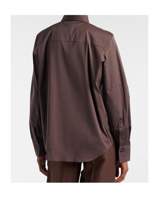 Brunello Cucinelli Brown Monili Cotton-Blend Top