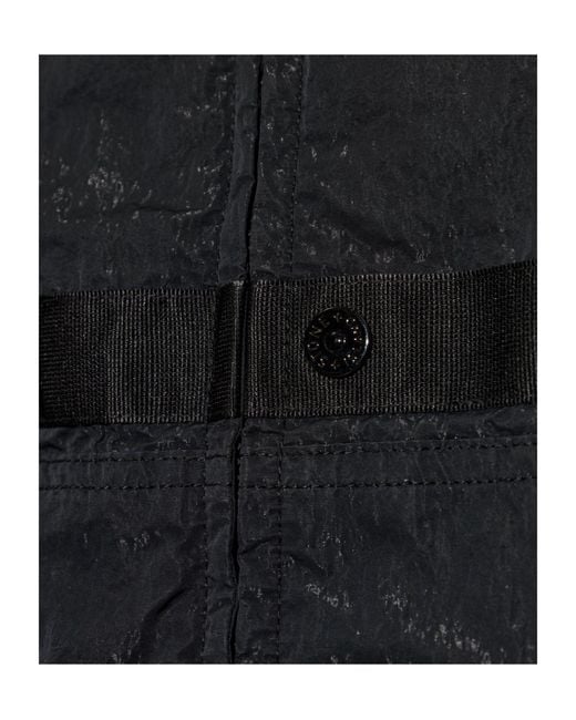 Stone Island Blue Logo Patch Zip-Up Jacket for men