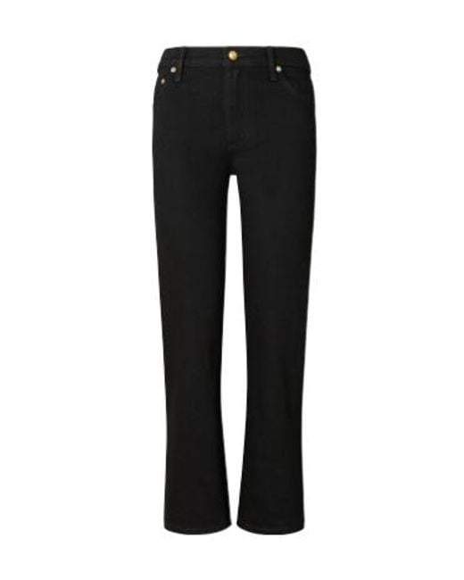 Tory Burch Black Cropped Kick Flared Jeans
