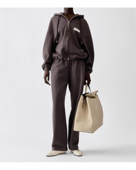 Jacquemus Brown Zip-Up Hoodie With Logo Patch for men
