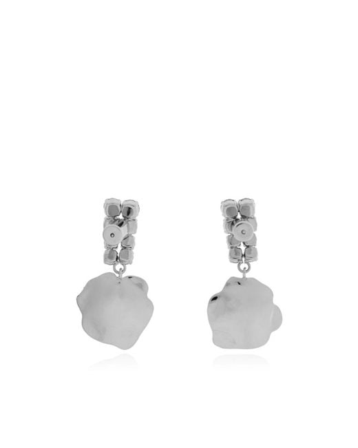 Marni Purple Floral Motif Earrings