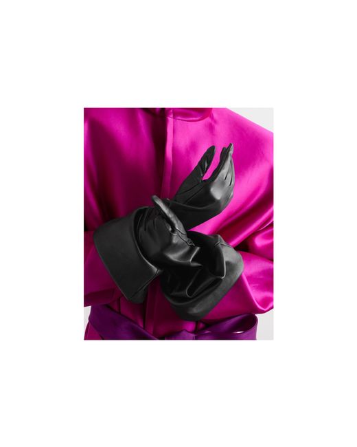 Saint Laurent Black Five Finger Gloves