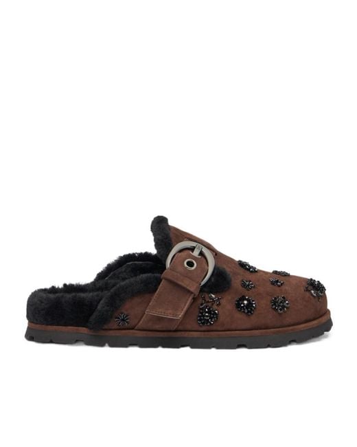 Stuart Weitzman Brown Chrystie Shearling Mule