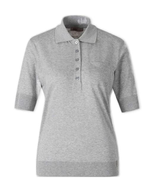 Herno Gray Resort Short-Sleeve Polo Shirt