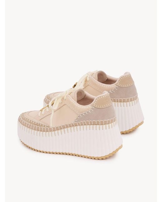 Chloé Natural Chloé Nama Platform Low-Top Sneakers