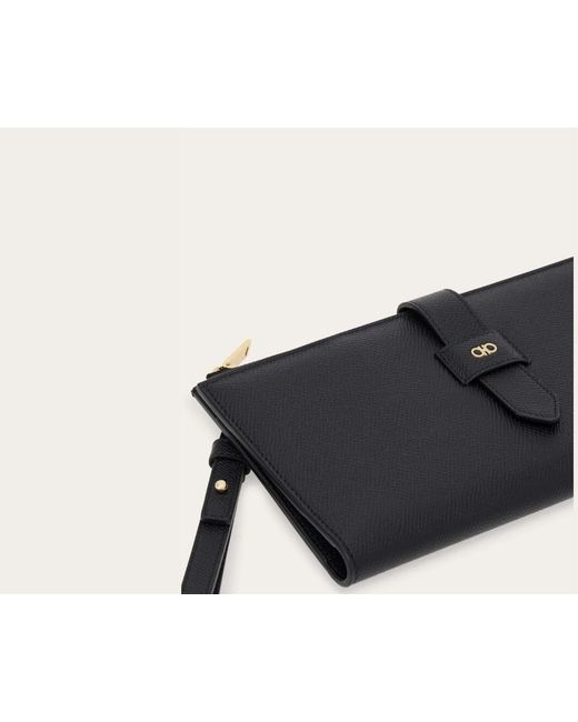 Ferragamo Black Ferragamo Gancini Document Holder for men