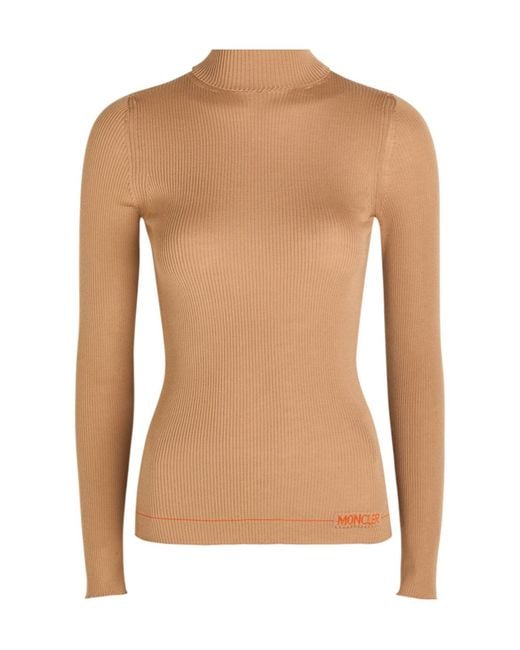 Moncler Brown Logo Wool Top