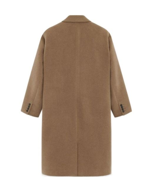 Saint Laurent Brown Single-Breasted Long-Sleeved Coat