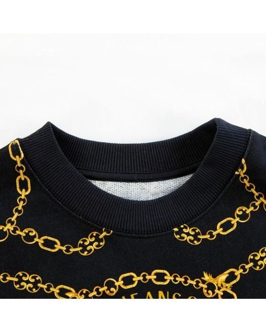 Versace Jeans Black Logo Printed Sweater for men