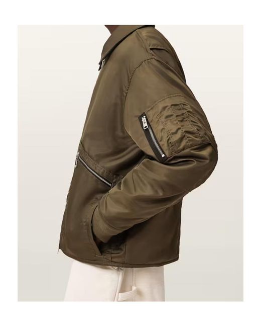 AllSaints Green Fallon Bomber Jacket for men