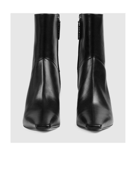 Gucci Black Pointed-Toe Leather Ankle Boots