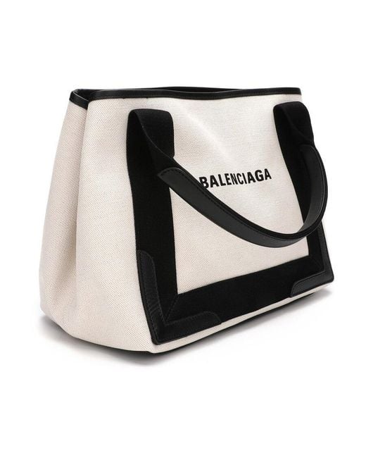 Balenciaga Black Small Cabas Logo Tote Bag