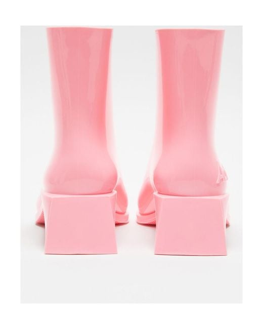 Acne Pink Rubber Short Boots