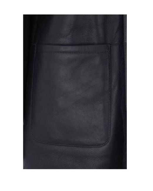 Arma Blue Hooded Shearling Coat