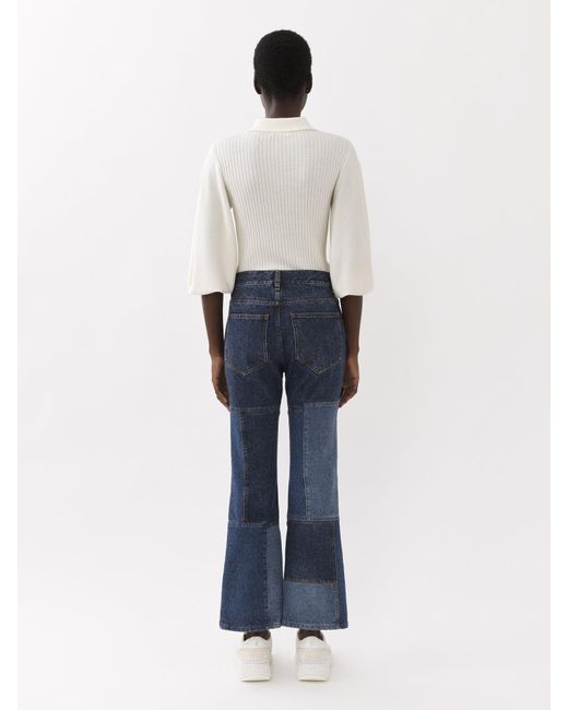 Chloé Blue Chloé Cropped Flared Jeans