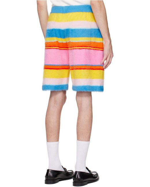 Casablanca Red Fluffy Stripe Oversized Shorts for men