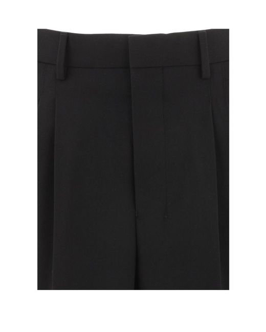 AMI Black Tapered Turn-Up Trousers for men