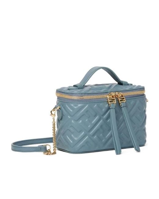 Fendi Blue Vanity Ff-Motif Mini Crossbody Bag