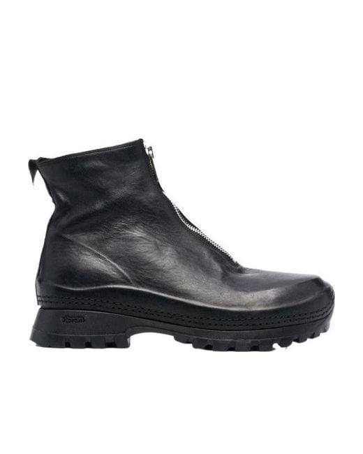 Guidi Black Zipped Ankle Boots for men
