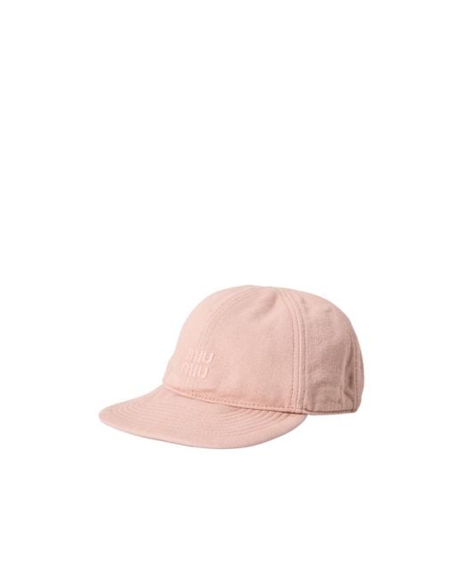 Miu Miu Pink Solid Color Baseball Cap