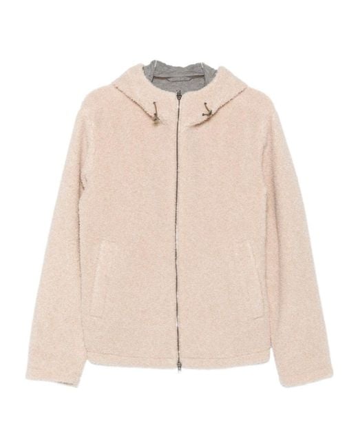 Herno Natural Fleece-Texture Hooded Jacket for men
