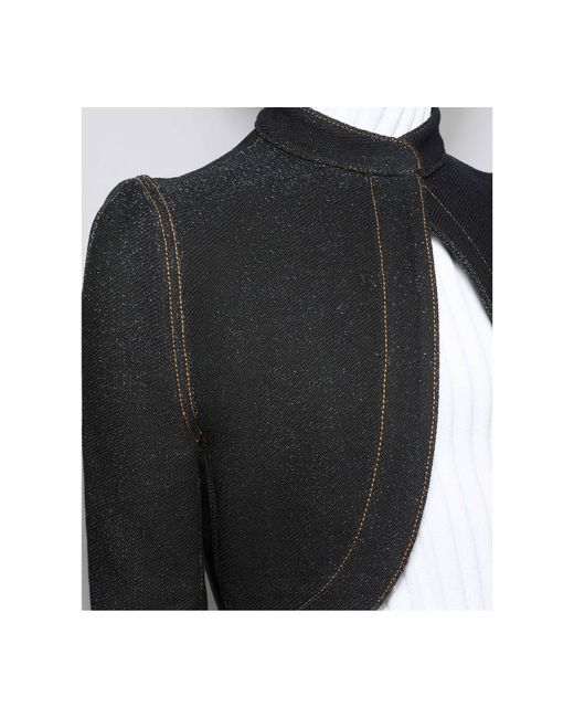 Alaïa Blue Alaïa Denim Knit Cropped Jacket